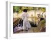 Maria Looking at the Fishes, Granja, 1907-Joaquín Sorolla y Bastida-Framed Giclee Print