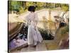 Maria Looking at the Fishes, Granja, 1907-Joaquín Sorolla y Bastida-Stretched Canvas