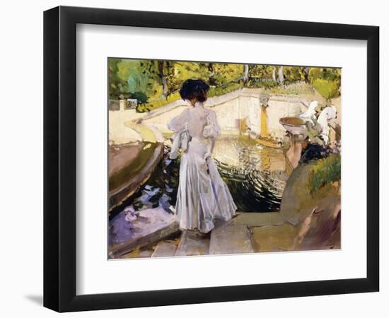 Maria Looking at the Fishes, Granja, 1907-Joaquín Sorolla y Bastida-Framed Premium Giclee Print
