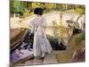 Maria Looking at the Fishes, Granja, 1907-Joaquín Sorolla y Bastida-Mounted Giclee Print