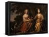 Maria Magdalena and Charlotta Elisabetha, Princesses of Nassau-Willem van Honthorst-Framed Stretched Canvas