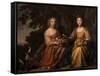 Maria Magdalena and Charlotta Elisabetha, Princesses of Nassau-Willem van Honthorst-Framed Stretched Canvas