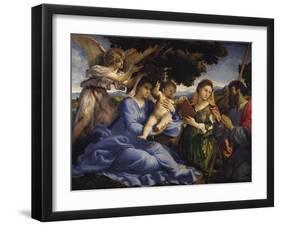 Maria Mit dem Kind Und Den Hll.Katharina Und James the Greater, um 1533-Lorenzo Lotto-Framed Giclee Print