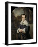 Maria Rey. Wife of Roelof Meulenaer-Ferdinand Bol-Framed Art Print