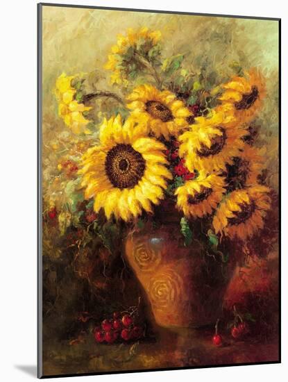 Maria's Sunflowers-Walt-Mounted Art Print