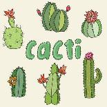 Hand Drawn Cactus Icons. Vector Illustration.-Maria Sem-Art Print