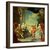 Maria Theresa and Her Husband at the Staircase Leading from the Great Hall of Schloss Schonbrunn-Martin van Meytens-Framed Giclee Print