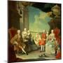 Maria Theresa and Her Husband at the Staircase Leading from the Great Hall of Schloss Schonbrunn-Martin van Meytens-Mounted Giclee Print