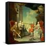 Maria Theresa and Her Husband at the Staircase Leading from the Great Hall of Schloss Schonbrunn-Martin van Meytens-Framed Stretched Canvas