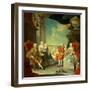 Maria Theresa and Her Husband at the Staircase Leading from the Great Hall of Schloss Schonbrunn-Martin van Meytens-Framed Premium Giclee Print