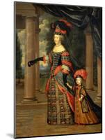 Maria Theresa of Austria, Queen of France, with the Dauphin-Pierre Mignard-Mounted Giclee Print