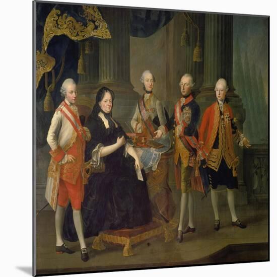 Maria Theresia Mit Vier Soehnen, 1775-Louis Joseph Maurice-Mounted Giclee Print