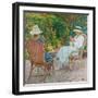 Maria und Elisabeth van Rysselberghe beim Stricken im Garten. Um 1912-Theo van Rysselberghe-Framed Giclee Print