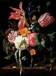 Still Life with a Swag of Fruits and Flowers Tied with a Blue Ribbon-Maria Van Oosterwyck-Framed Giclee Print