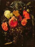 Still Life with a Swag of Fruits and Flowers Tied with a Blue Ribbon-Maria Van Oosterwyck-Laminated Giclee Print