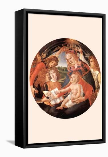 Maria with Christ Child and Five Angels-Sandro Botticelli-Framed Stretched Canvas