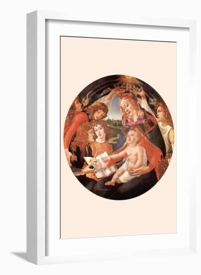 Maria with Christ Child and Five Angels-Sandro Botticelli-Framed Art Print