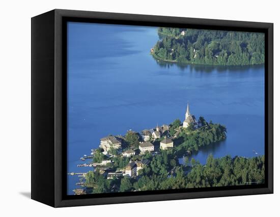 Maria Worth from Pyramidenkogel, Lake Worther, Carinthia, Austria, Europe-Jean Brooks-Framed Stretched Canvas