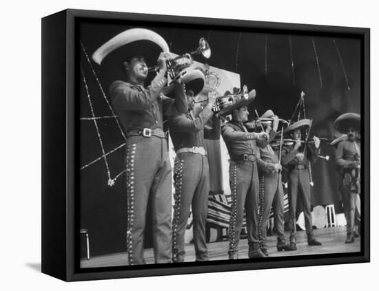 "Mariachi" Band Playing for the Manizales-null-Framed Stretched Canvas