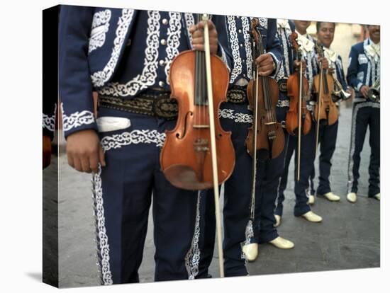 Mariachi Violin Players Line Up-xPacifica-Stretched Canvas