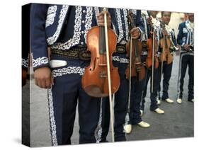 Mariachi Violin Players Line Up-xPacifica-Stretched Canvas