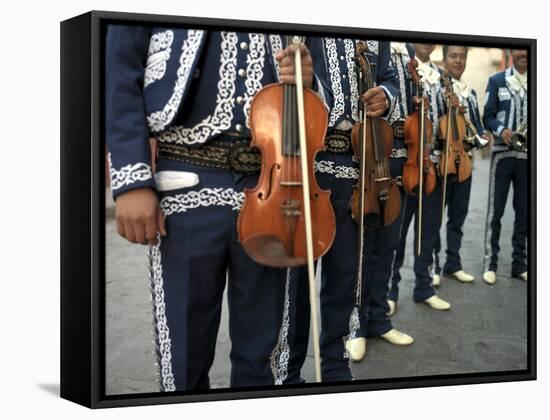 Mariachi Violin Players Line Up-xPacifica-Framed Stretched Canvas