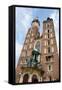 Mariacki Church - Famous Gothic Church Krakow at Main Market Square, Poland-kaetana-Framed Stretched Canvas