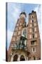 Mariacki Church - Famous Gothic Church Krakow at Main Market Square, Poland-kaetana-Stretched Canvas