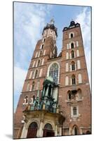 Mariacki Church - Famous Gothic Church Krakow at Main Market Square, Poland-kaetana-Mounted Photographic Print