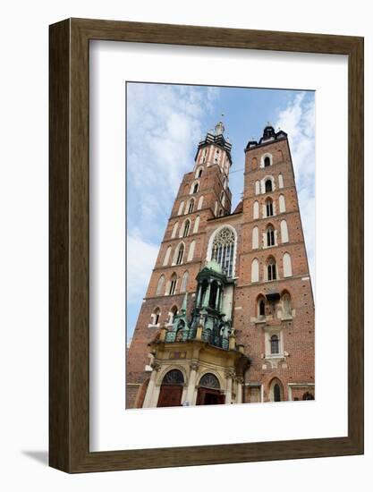 Mariacki Church - Famous Gothic Church Krakow at Main Market Square, Poland-kaetana-Framed Photographic Print