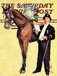 "Big Trophy, Little Girl," Saturday Evening Post Cover, November 9, 1940-Mariam Troop-Stretched Canvas