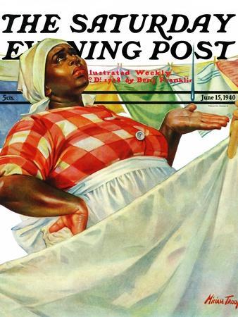 "Rain on Laundry Day," Saturday Evening Post Cover, June 15, 1940
