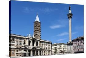 Marian Column and Basilica Santa Maria Maggiore, Rome, Lazio, Italy-James Emmerson-Stretched Canvas