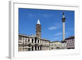 Marian Column and Basilica Santa Maria Maggiore, Rome, Lazio, Italy-James Emmerson-Framed Photographic Print