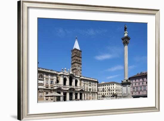 Marian Column and Basilica Santa Maria Maggiore, Rome, Lazio, Italy-James Emmerson-Framed Photographic Print