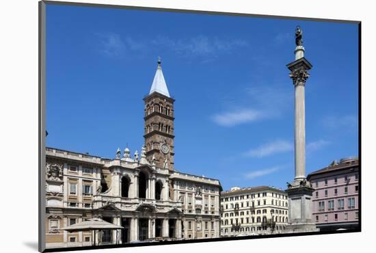 Marian Column and Basilica Santa Maria Maggiore, Rome, Lazio, Italy-James Emmerson-Mounted Photographic Print