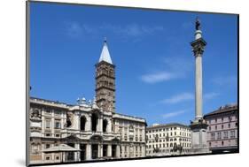 Marian Column and Basilica Santa Maria Maggiore, Rome, Lazio, Italy-James Emmerson-Mounted Photographic Print