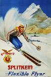 Splitkein Flexible Flyer Skis Advertisement Poster-Marian E. Williams-Mounted Giclee Print