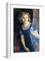 Mariana at the Window, 1865-67-Arthur Hughes-Framed Giclee Print