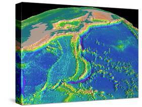 Mariana Trench Sea Floor Topography-us Geological Survey-Stretched Canvas