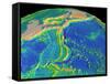 Mariana Trench Sea Floor Topography-us Geological Survey-Framed Stretched Canvas