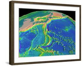 Mariana Trench Sea Floor Topography-us Geological Survey-Framed Photographic Print