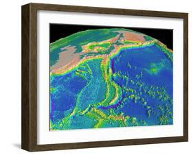 Mariana Trench Sea Floor Topography-us Geological Survey-Framed Photographic Print