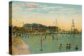 Marianao Bathing Beach, Havana, Cuba, C1910-null-Stretched Canvas