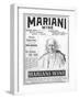 Mariani Wine Good for Health Strength Energy and Vitality as Recommended by His Holiness the Pope-null-Framed Photographic Print