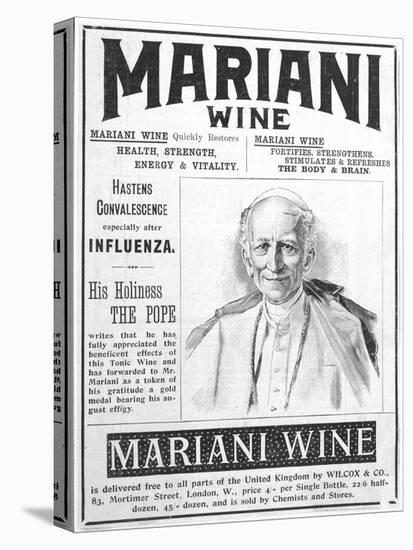 Mariani Wine Good for Health Strength Energy and Vitality as Recommended by His Holiness the Pope-null-Stretched Canvas