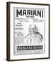 Mariani Wine Good for Health Strength Energy and Vitality as Recommended by His Holiness the Pope-null-Framed Photographic Print