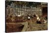 Mariano Fortuny Marsal / 'Farmyard', 1869, Spanish School, Canvas, 38 cm x 46 cm, P04327.-MARIA FORTUNY-Stretched Canvas