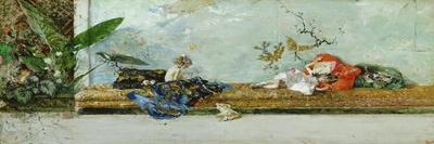 White Taffeta Fabric with Floral Decoration Printed in Gold, Detail, after 1910-Mariano Fortuny-Framed Giclee Print