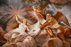 Romulus is Welcomed in Olympus by Jupiter. Detail of “Apotheosis of Romulus  1775 -1779, Fresco-Mariano Rossi-Giclee Print